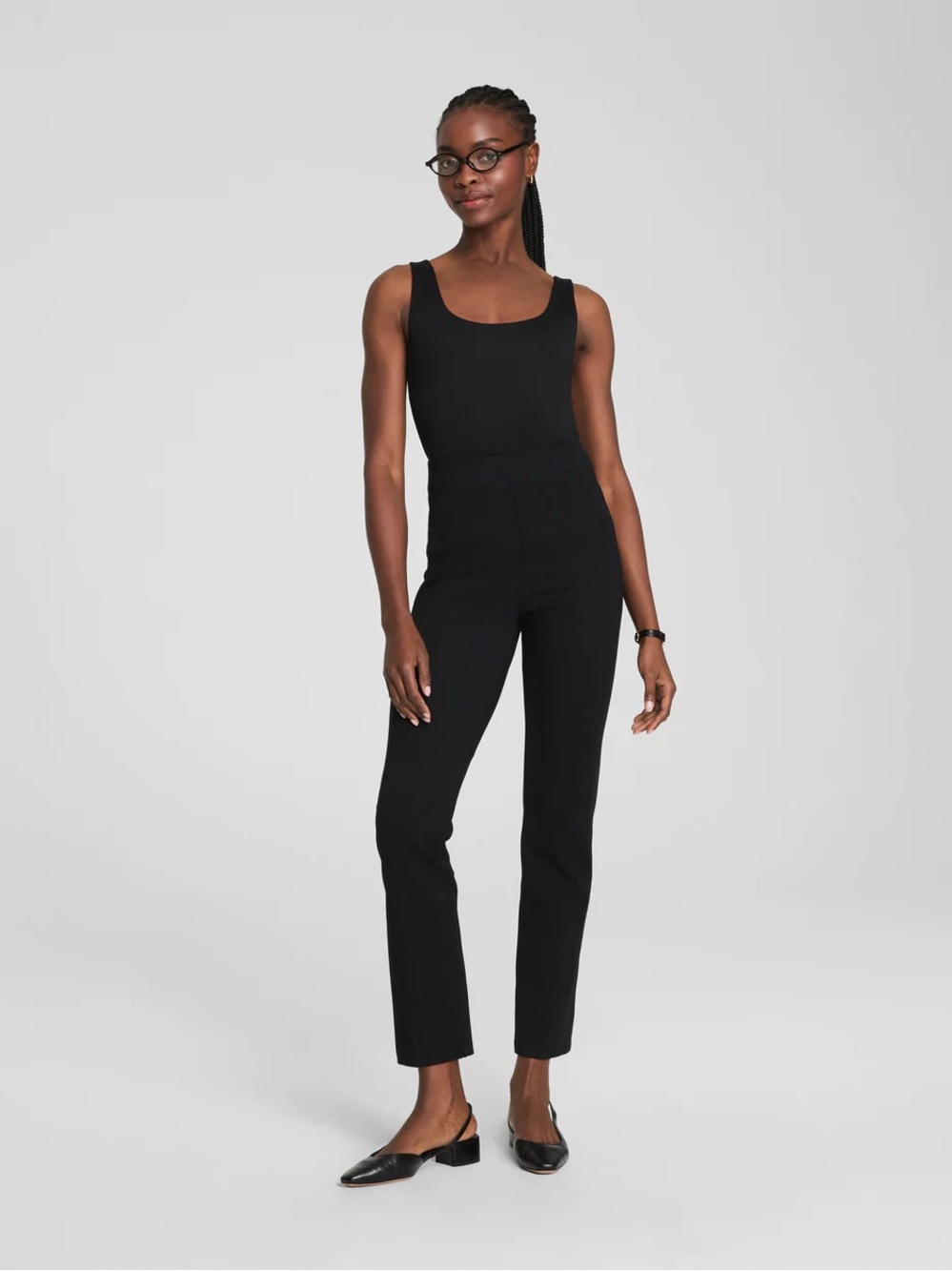 Ponte Slim Straight Pant- Black Medium Tall